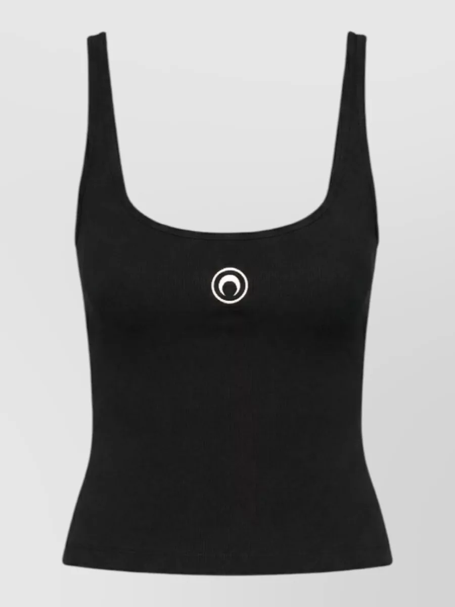 Marine Serre Ribbed cropped tank top