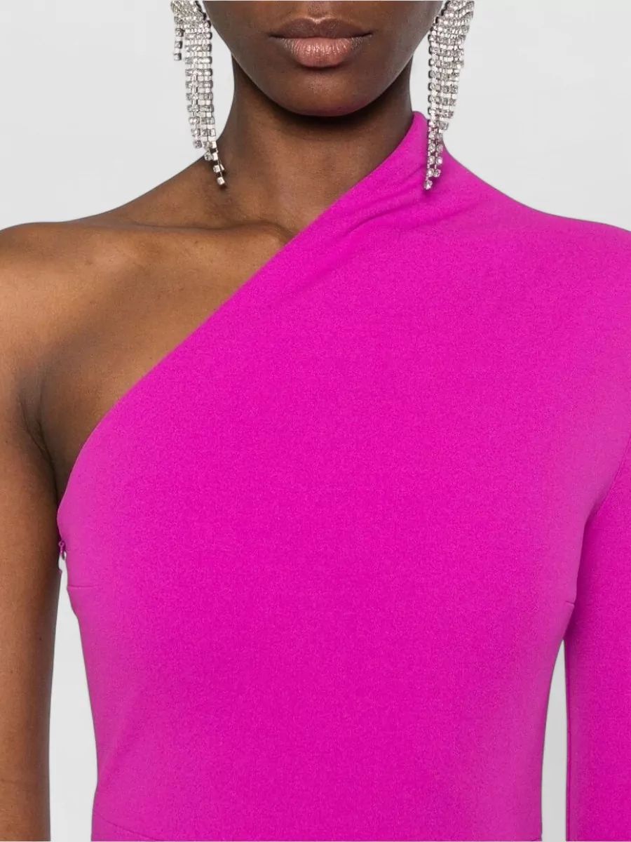 Solace London One-Shoulder Asymmetric Long-Sleeve Maxi Dress