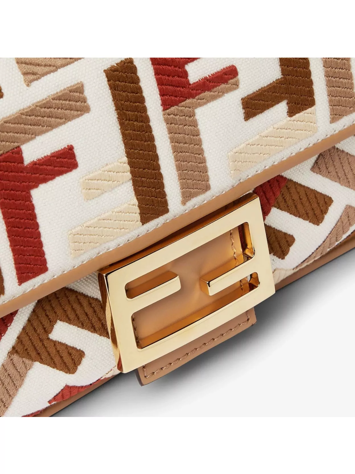 Fendi Canvas Baguette Bag Multicolored Thread Design