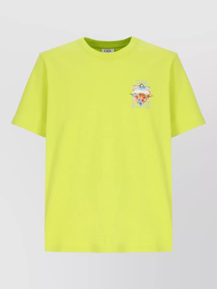 Casablanca Organic Cotton Flower-Print Short-Sleeve T-Shirt