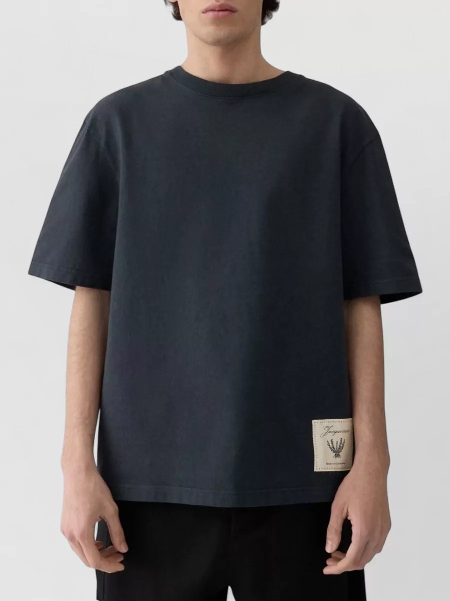 Jacquemus Logo Cotton Crew Neck Patch T Shirt