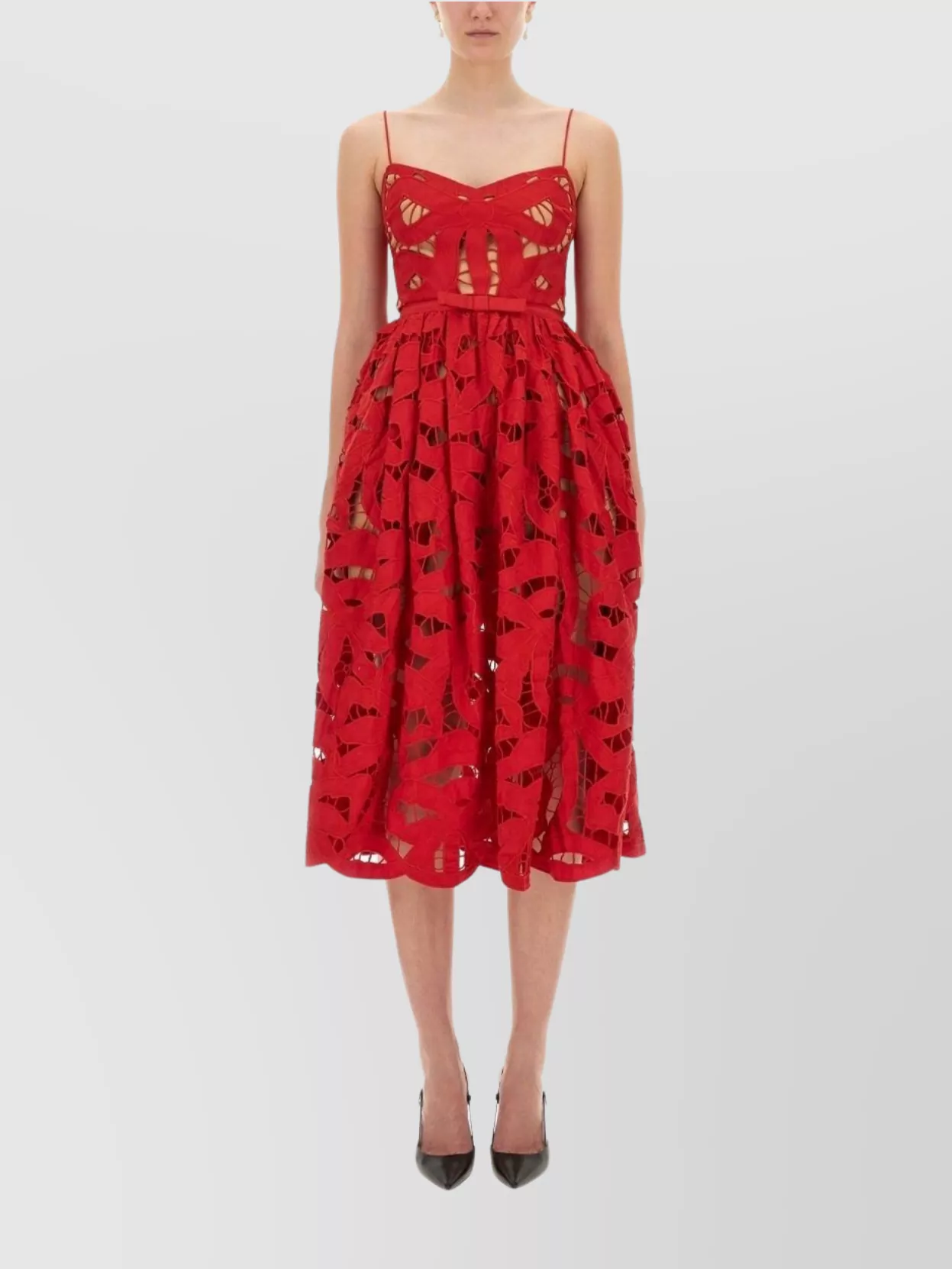 Self-Portrait Off shoulder chiffon midi dress | The Fashion
