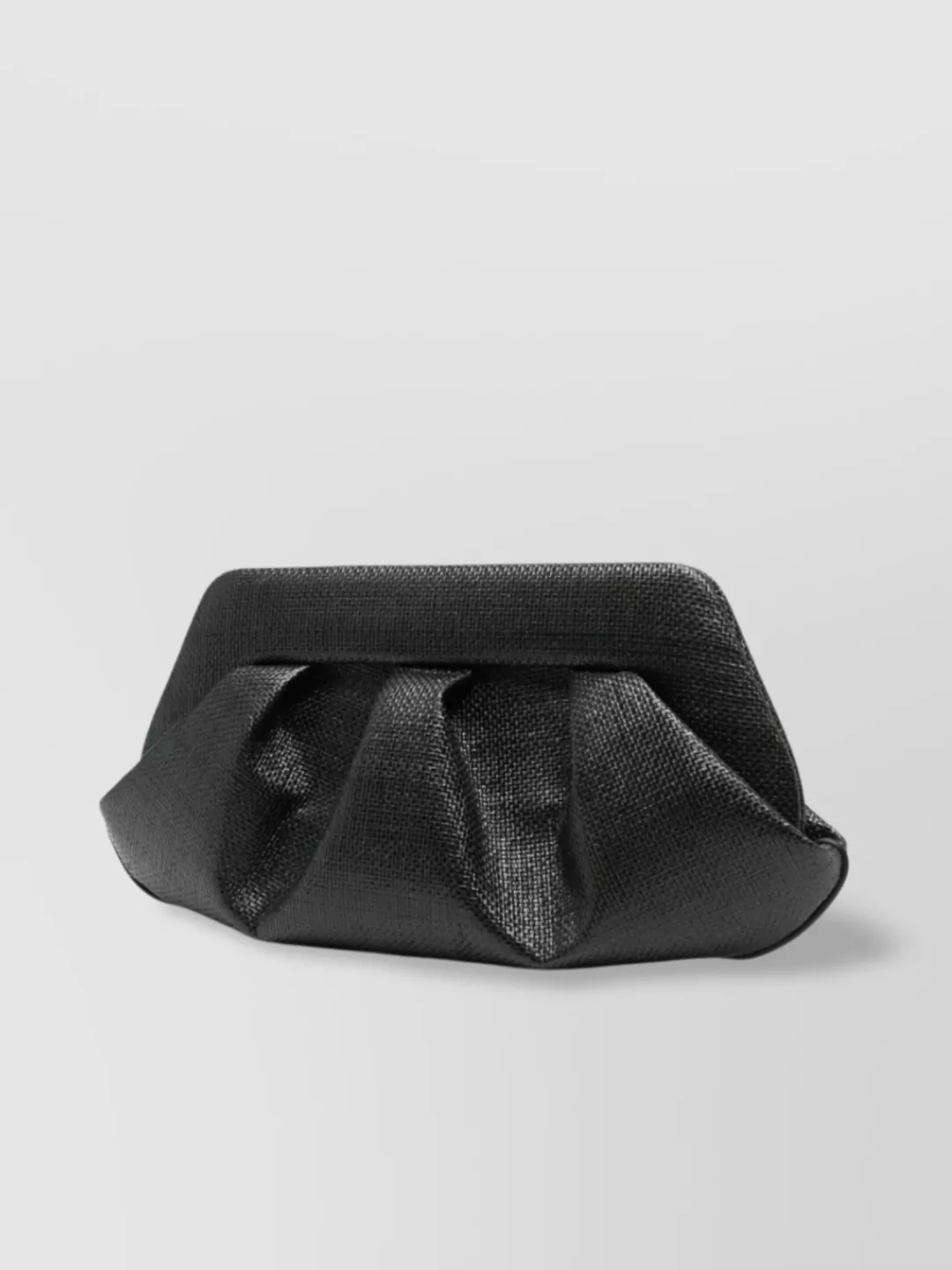 Themoirè Fringed Clutch With Structured Shape And Tassel Embellishments