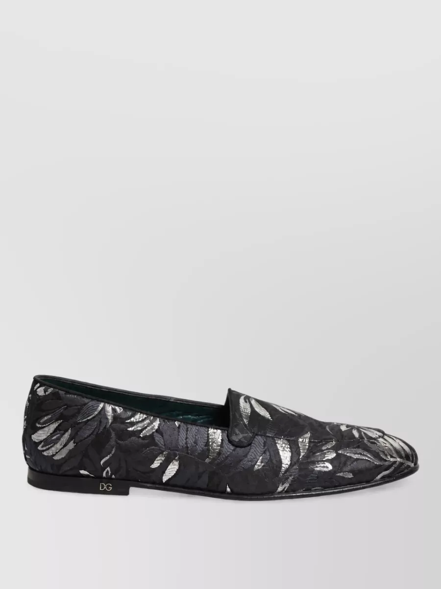 Dolce&Gabbana Leather Embroidered Slippers