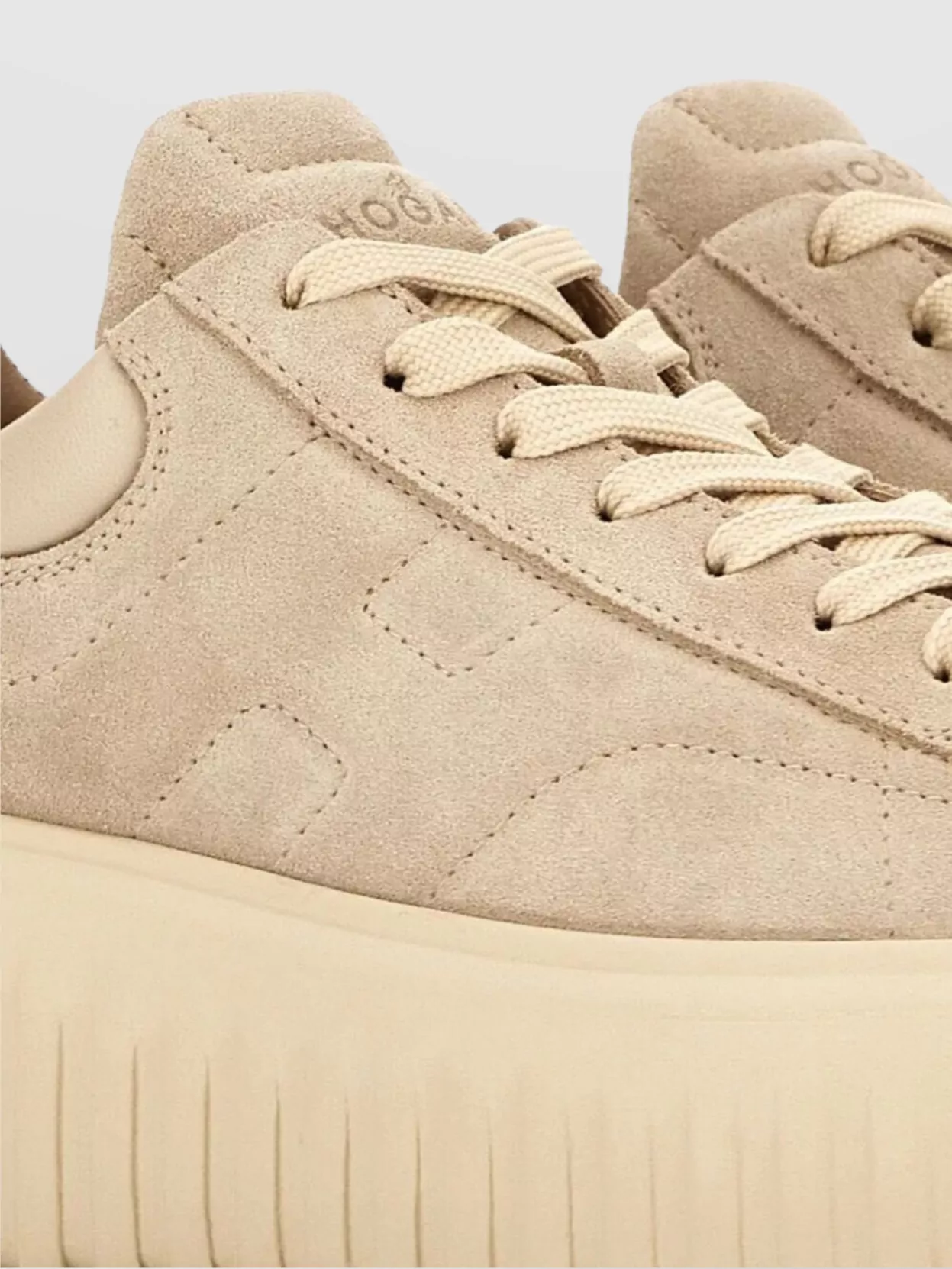 Hogan Suede Platform Sneakers Round Toe