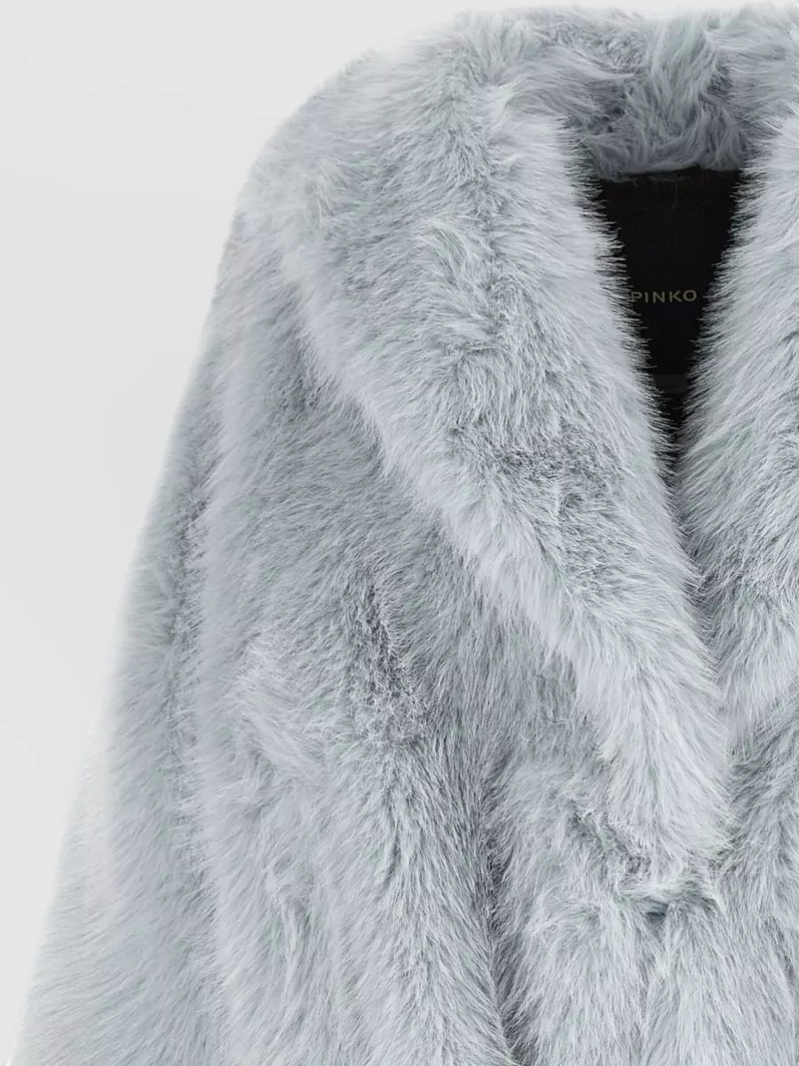 Pinko Faux Fur Belted Coat