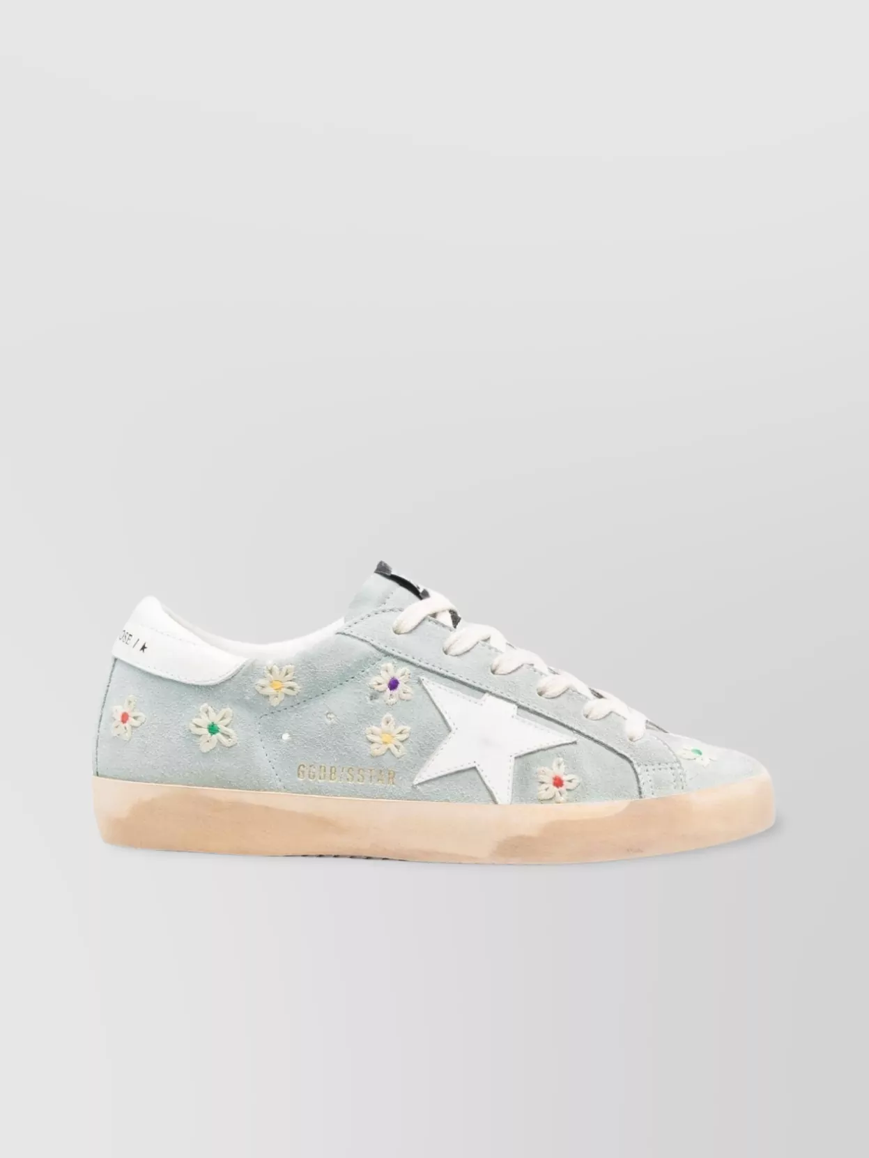 Golden Goose Floral embroidered suede low top sneakers The Fashion Square