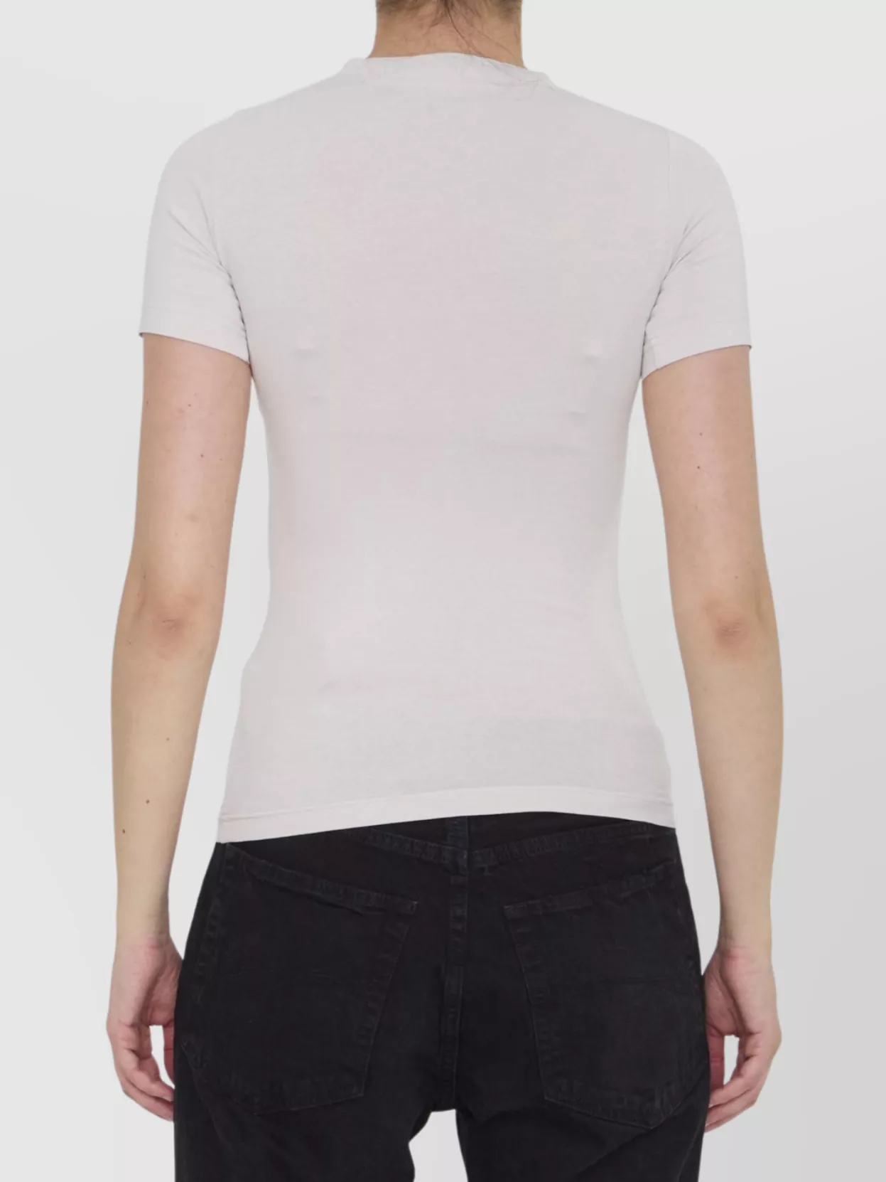 Balenciaga Crewneck Fitted Short-sleeved Activewear T-shirt In Black