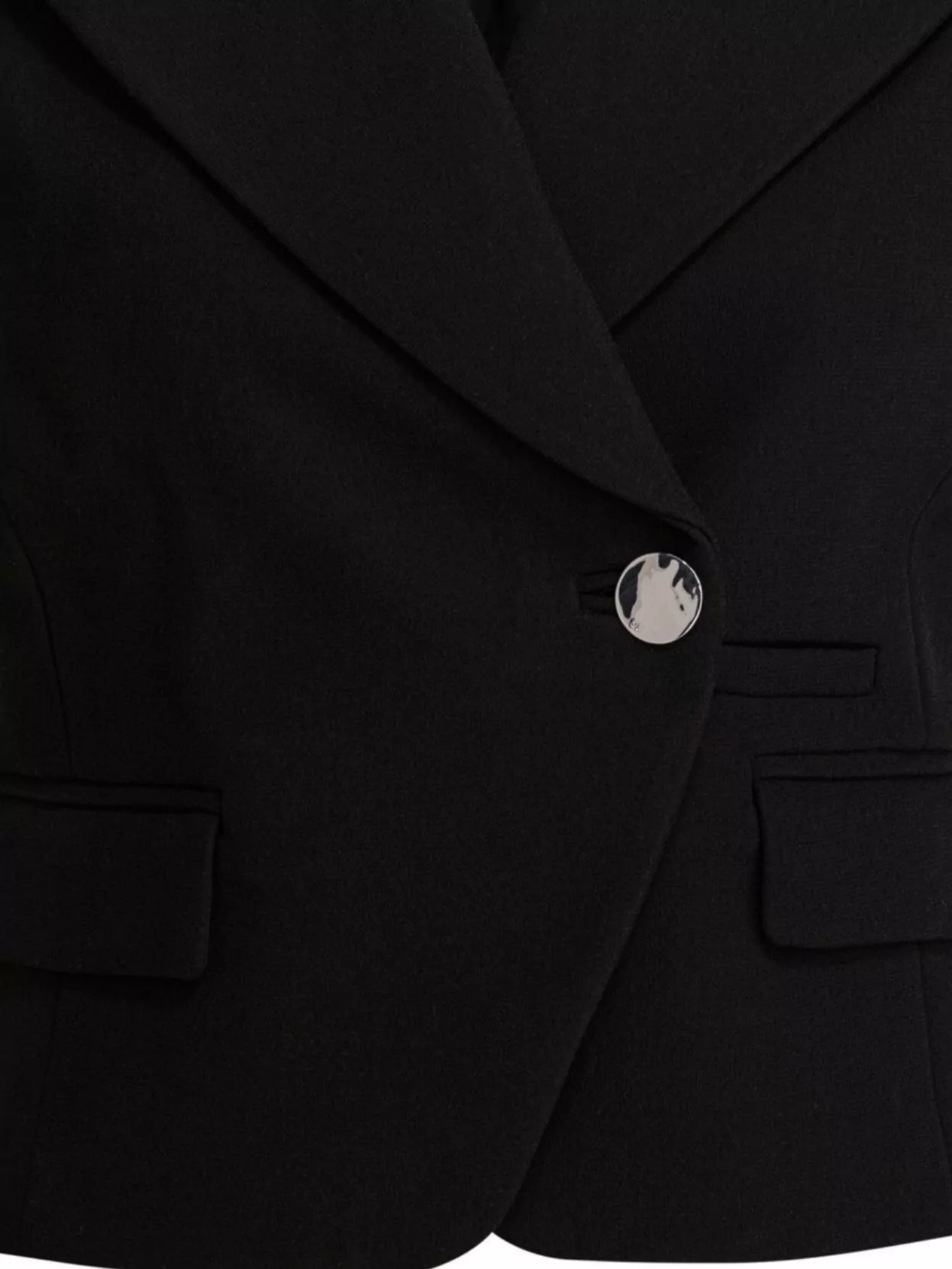 Ganni Crepe Vest With Flap Pockets And Lapels