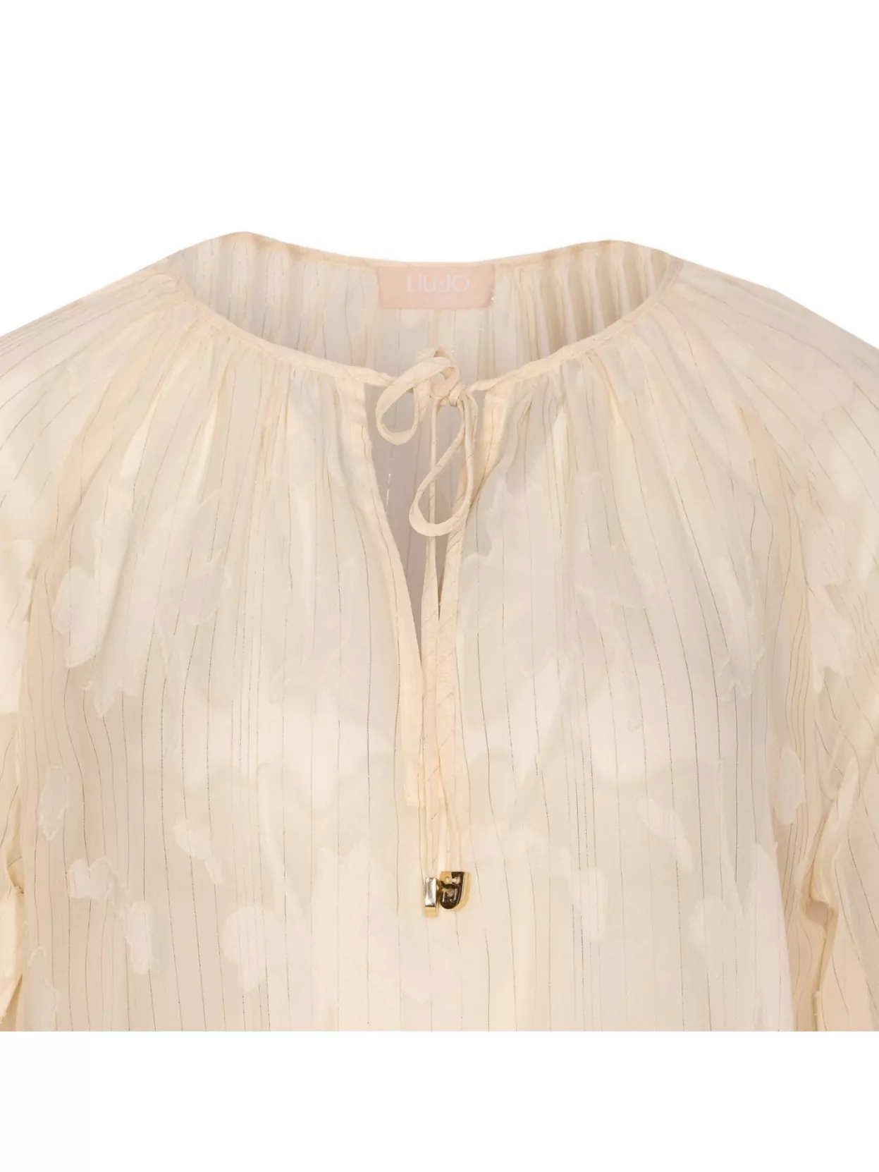 Liu •jo Floral Pattern Sheer Fabric V-neck Shirt