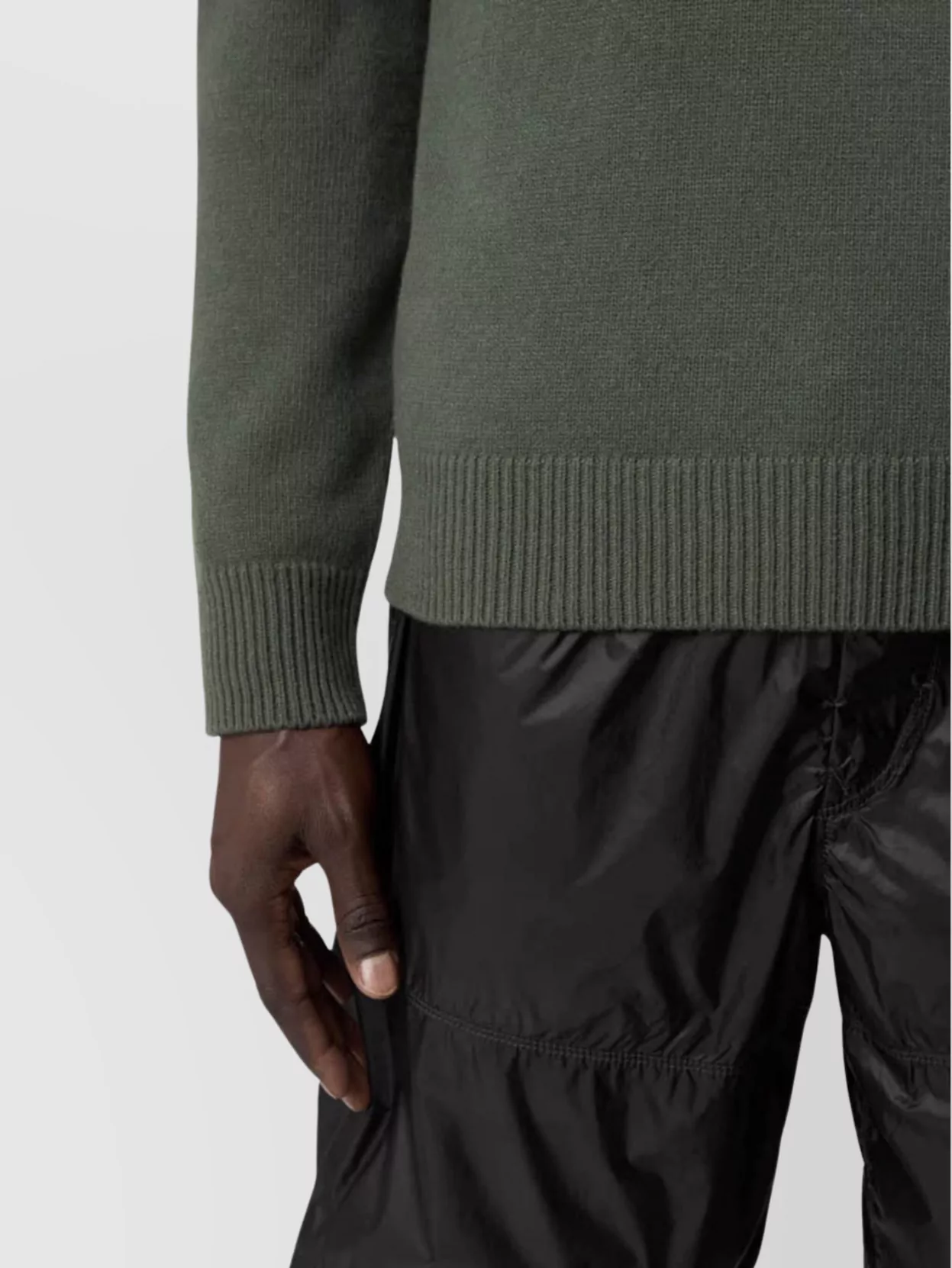 Stone Island Logo Crewneck Sweater Ribbed Accents