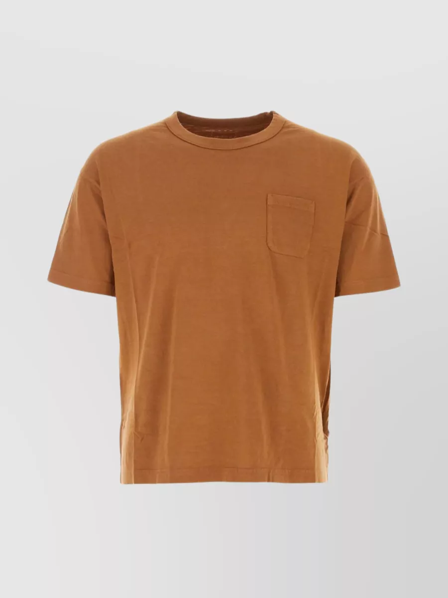 Shop Visvim Embroidered Crew-neck T-shirt With Back Embroidery In Brown
