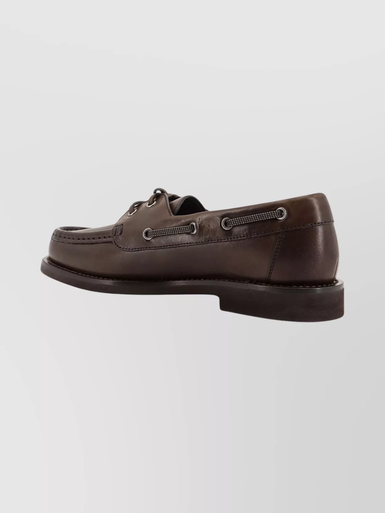 Brunello Cucinelli Leather Loafers Featuring Monili Accents