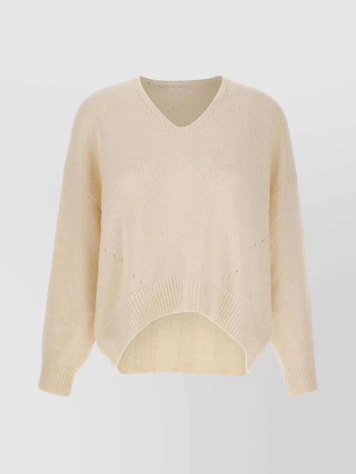 Hugo Boss Soft Alpaca Blend V-neck Sweater In Neutral