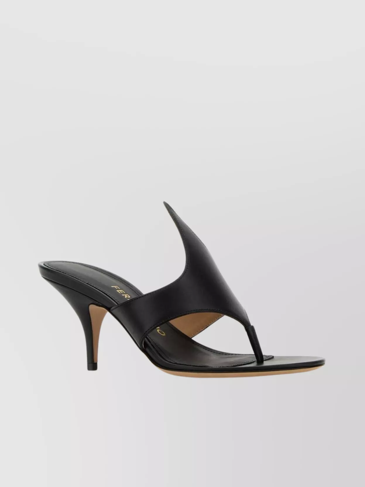 Ferragamo Leather Mules With Kitten Heel And Thin Straps