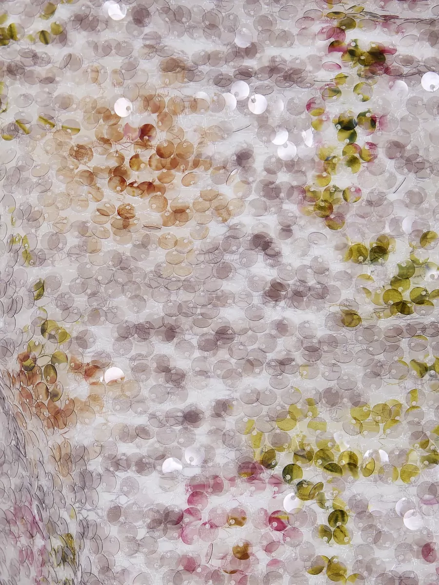 Alberta Ferretti Floral Sequin Sleeveless Shirt V Neckline