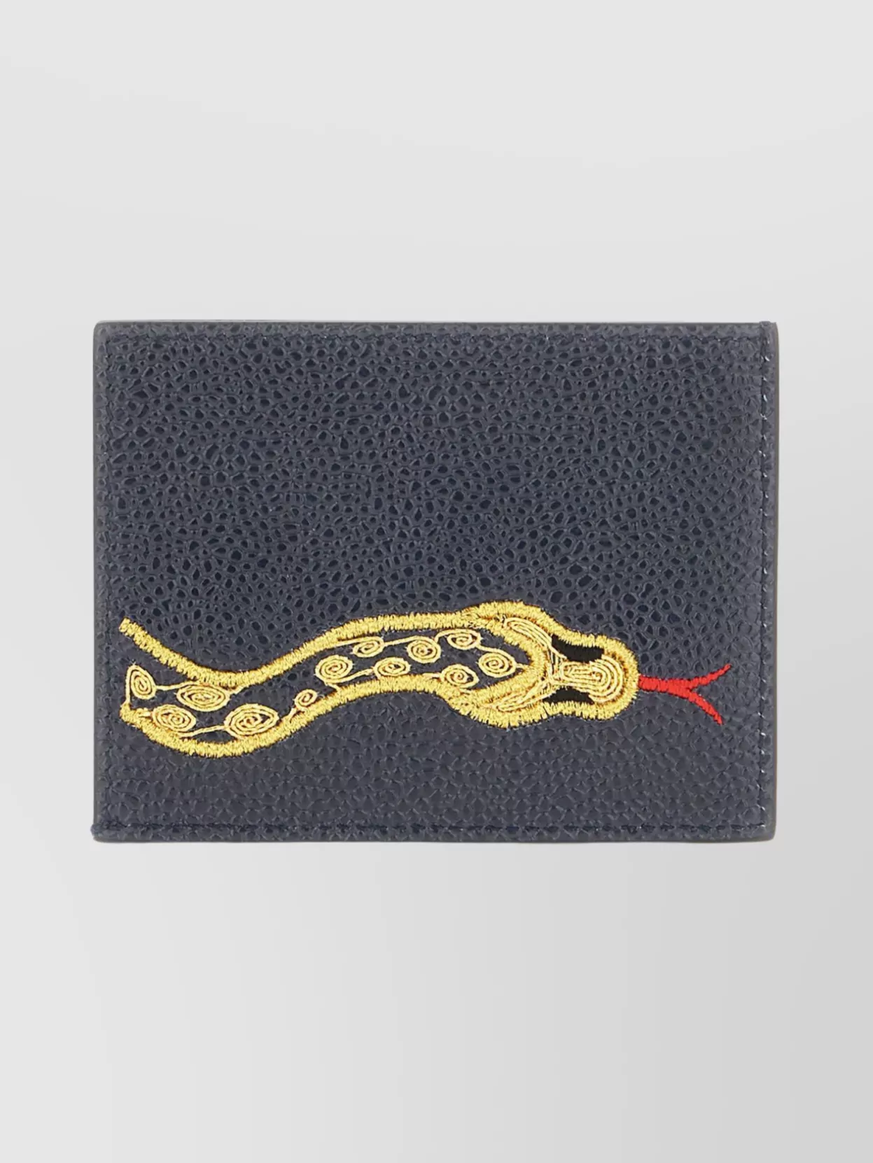 Thom Browne Embroidered Leather Card Holder