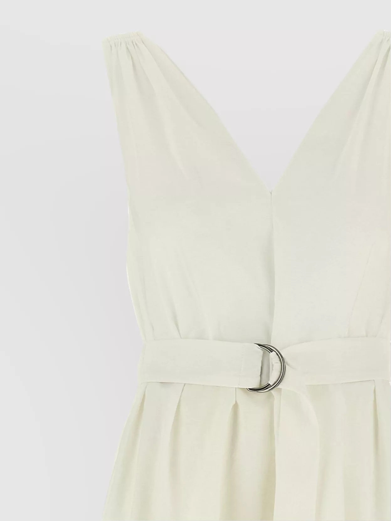 Brunello Cucinelli Waist Belted Midi Dress V-Neckline