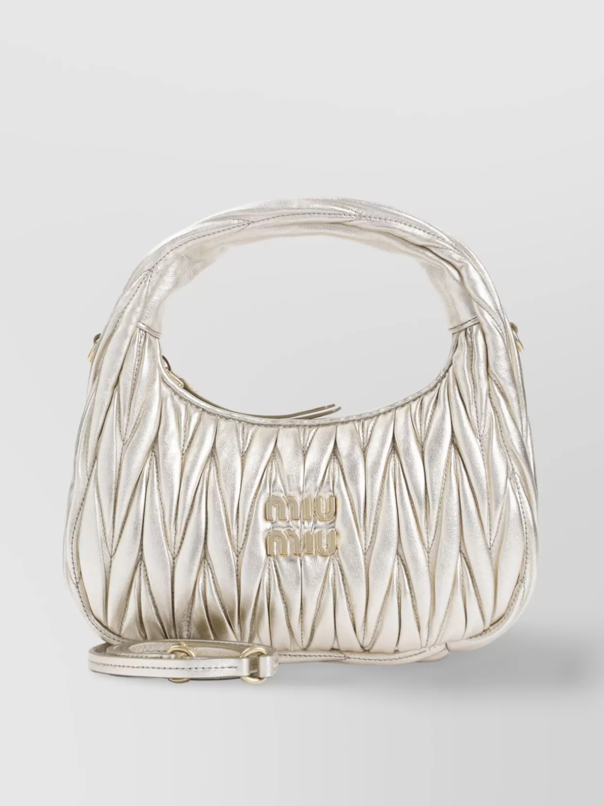 Miu Miu Quilted Shoulder Bag Metallic Finish