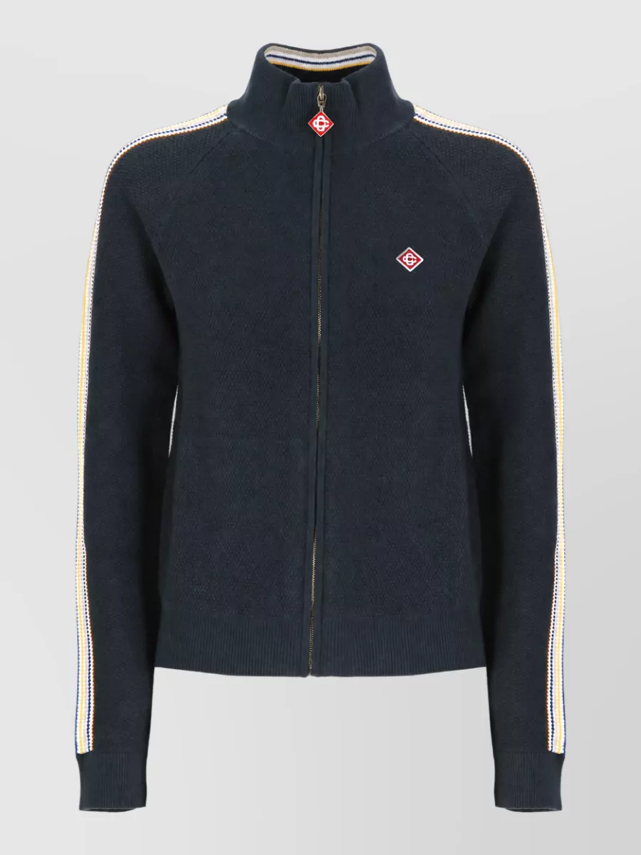 Casablanca cotton wool high neck zip sweatshirt
