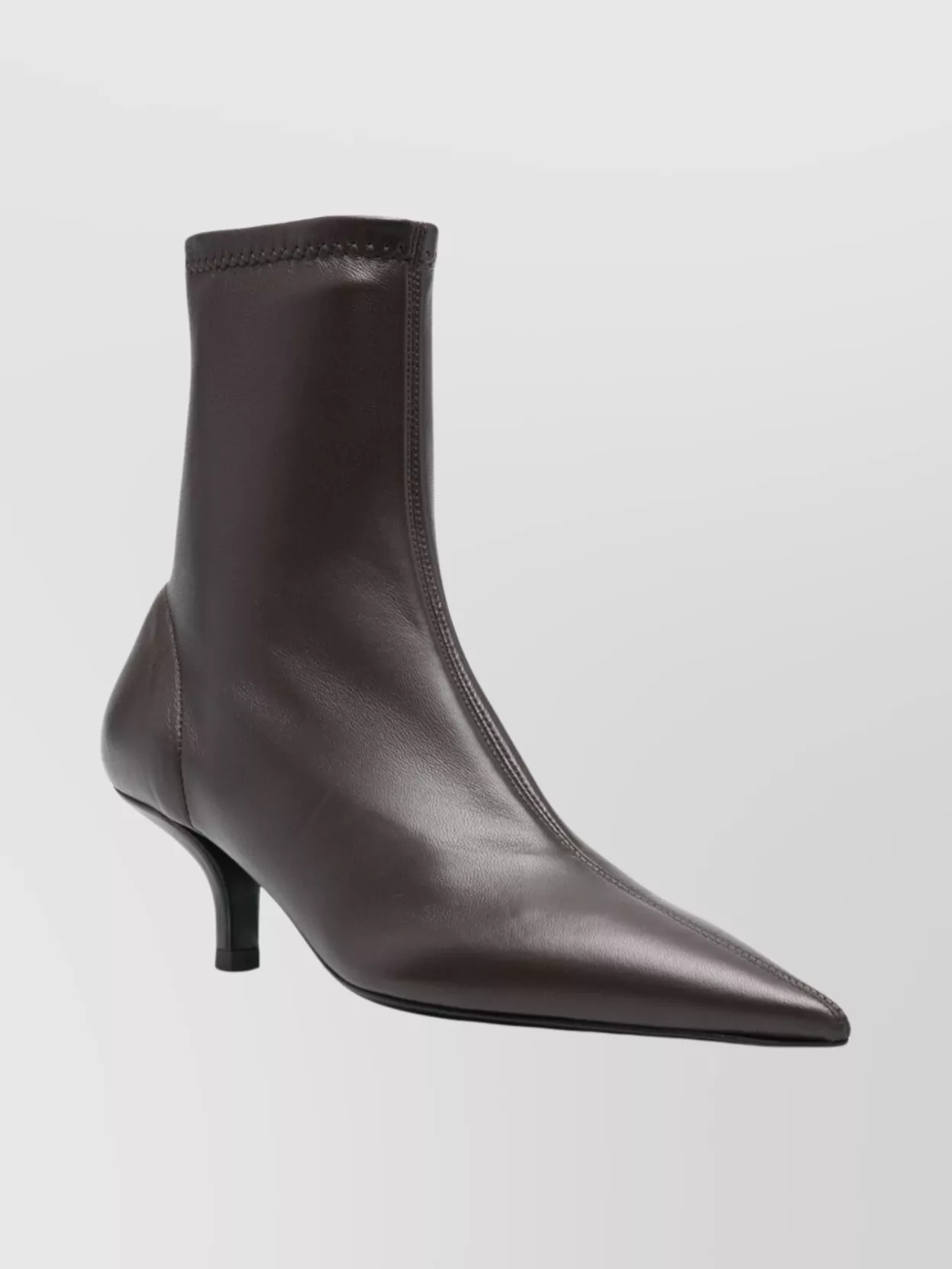 Totême Stiletto Ankle Boots In Calf Leather In Black