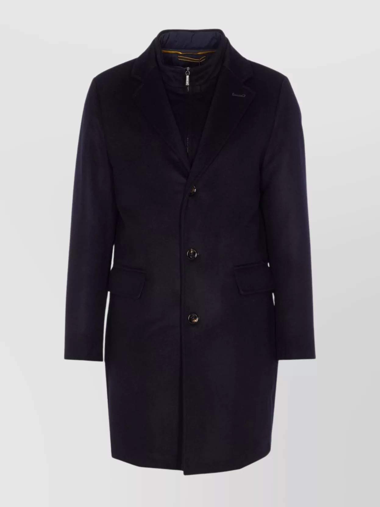 Moorer Tailored Long Jacket Flap Pockets In Black