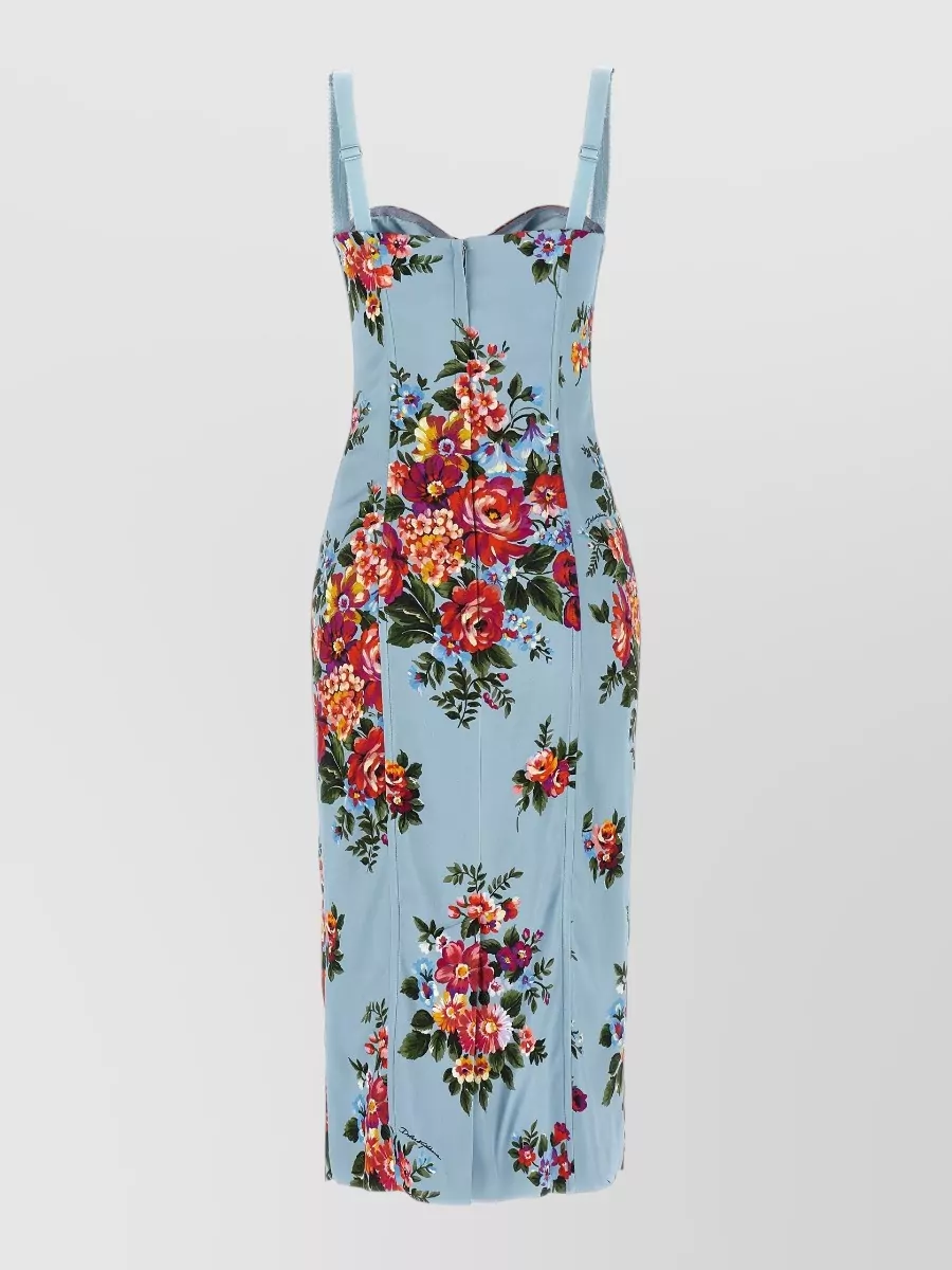Dolce&Gabbana Floral-Print Satin Midi Dress