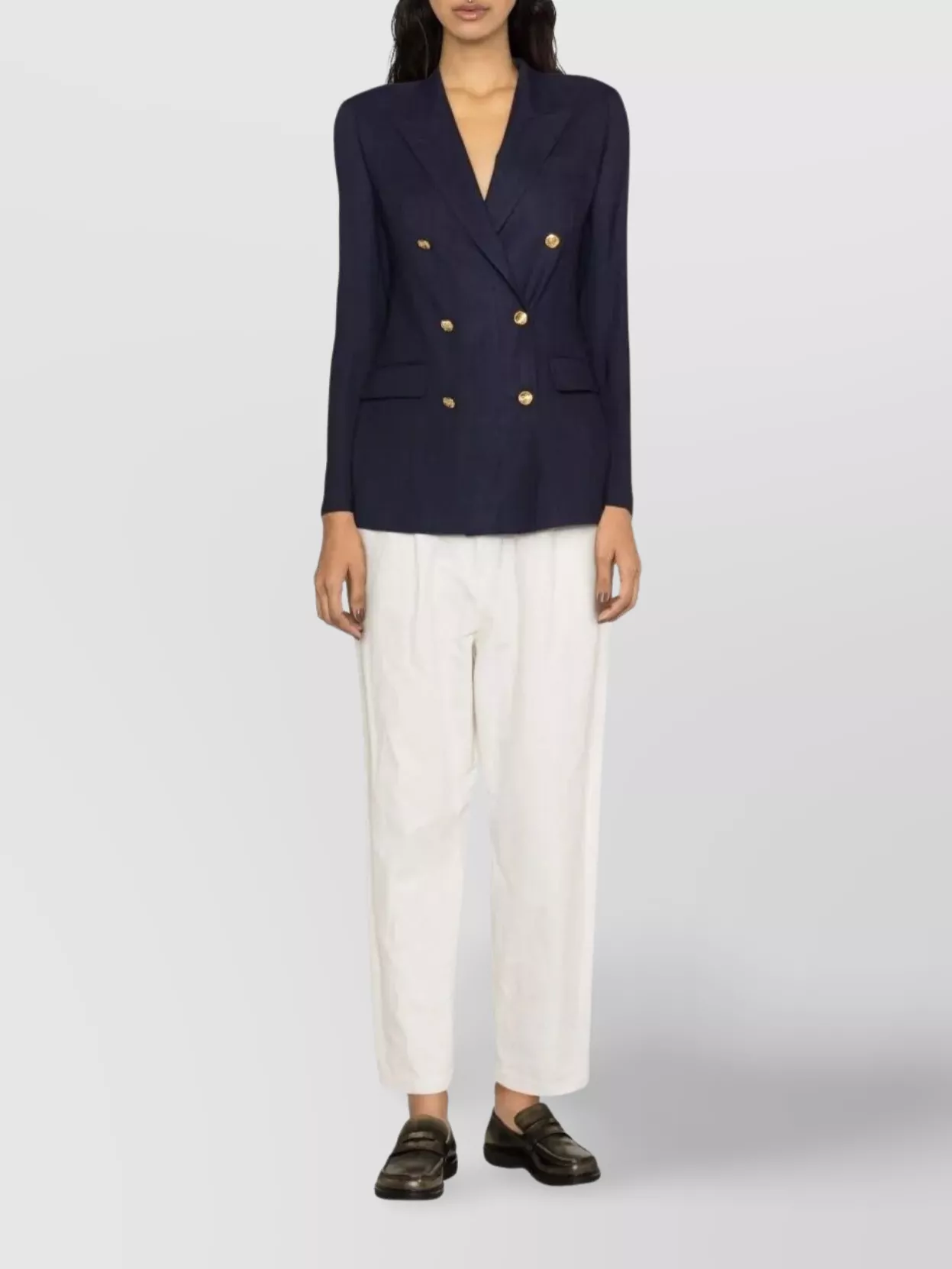 Tagliatore Notched Lapel Jacket Gold-Tone Button Detail