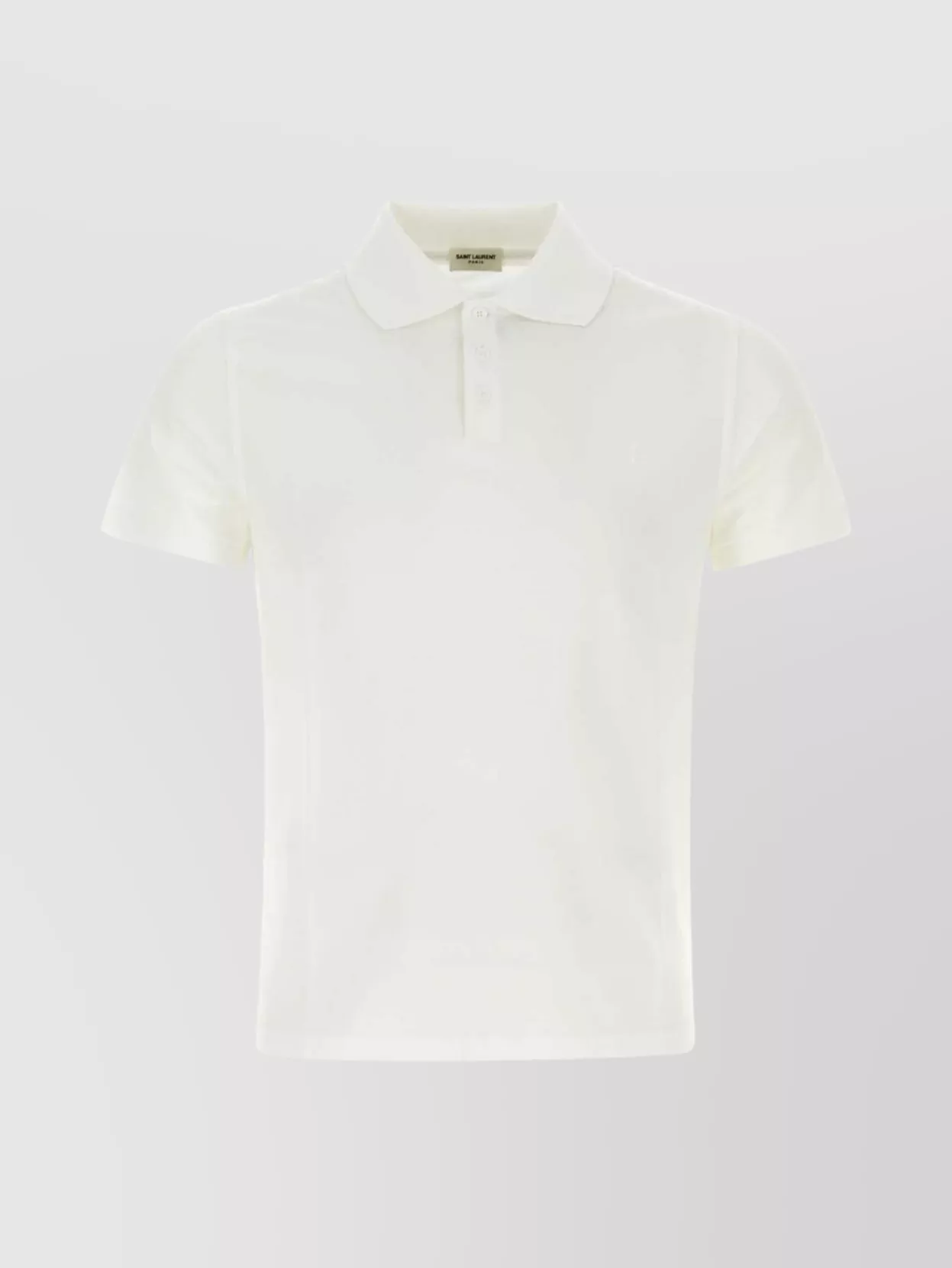 Shop Saint Laurent Ribbed Collar Short Sleeves Polo Shirt