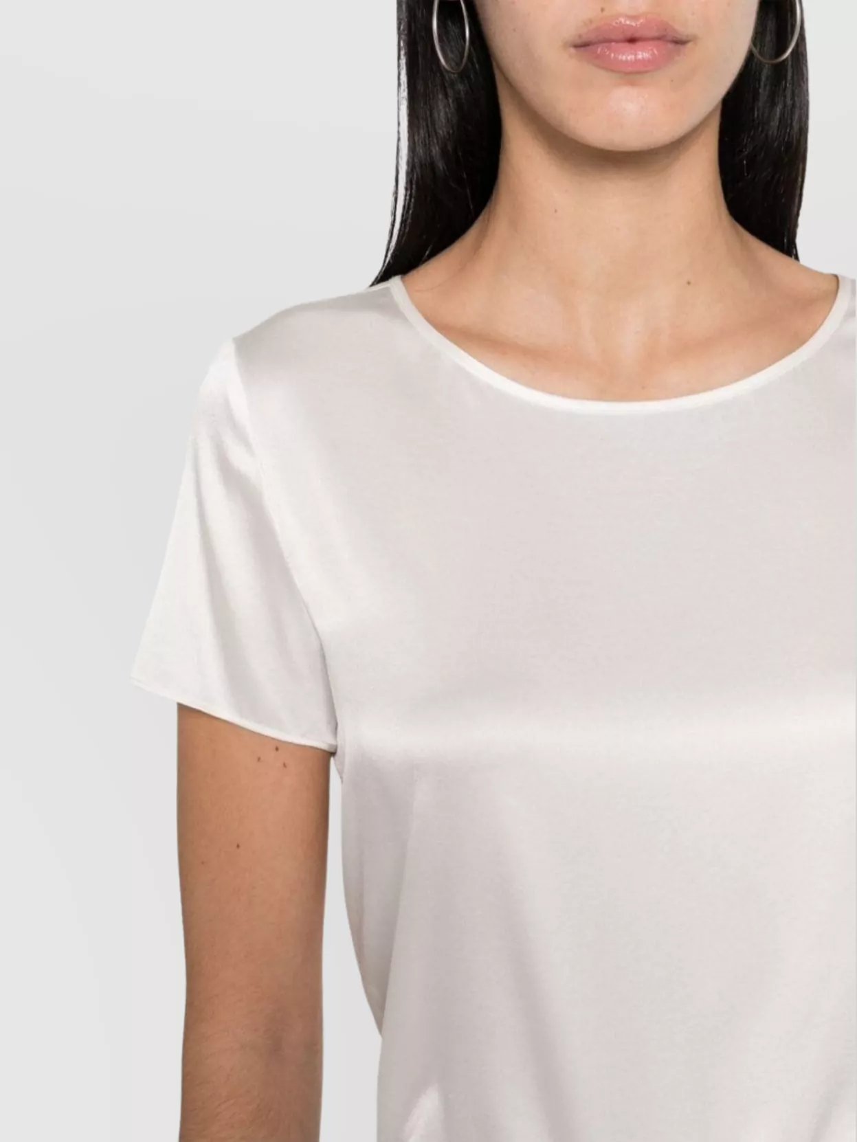 Emporio Armani Silk Round-Neck Short-Sleeve Top