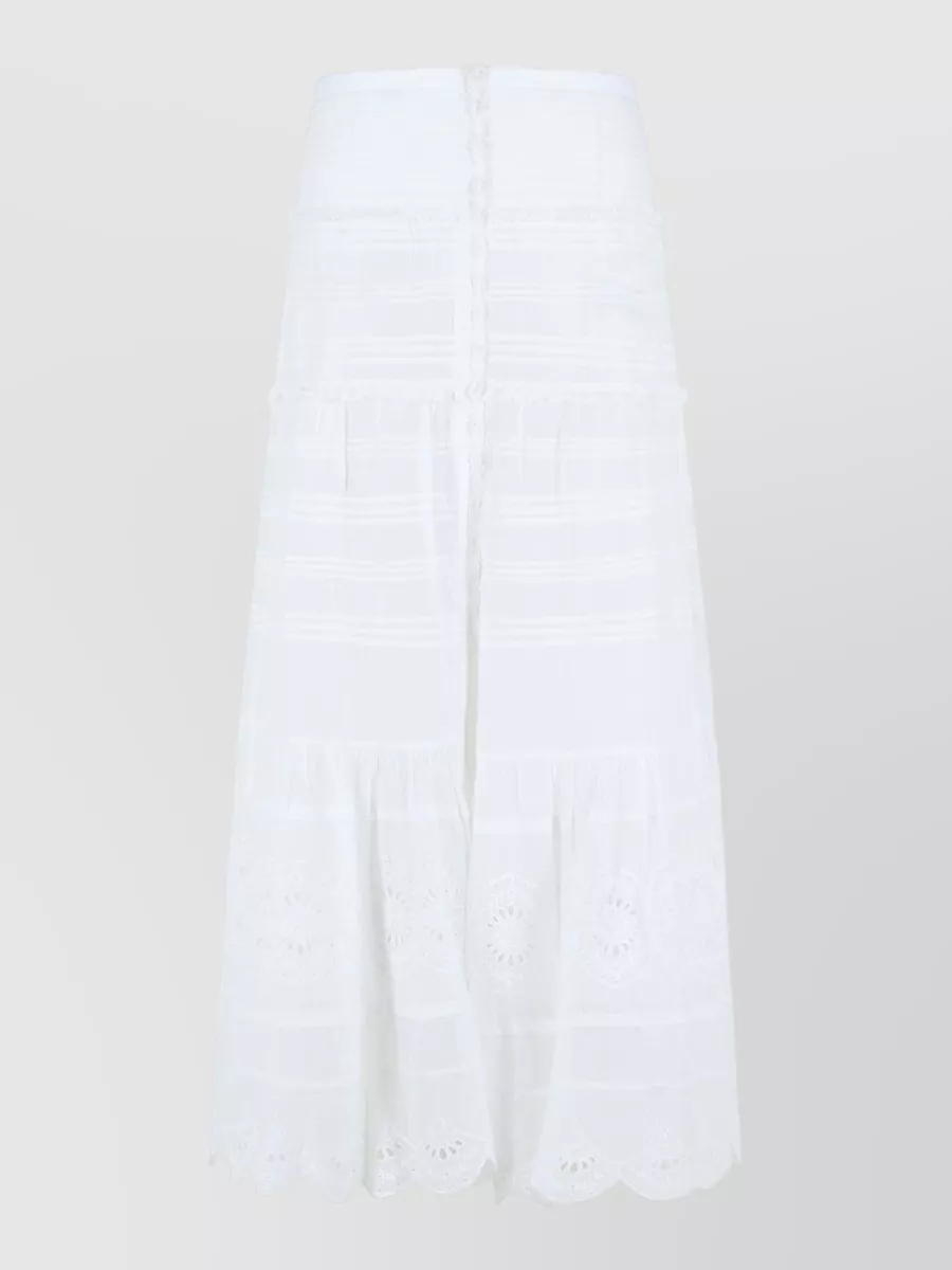 Isabel Marant Étoile Paoline Cotton Skirt High Waist Midi In White