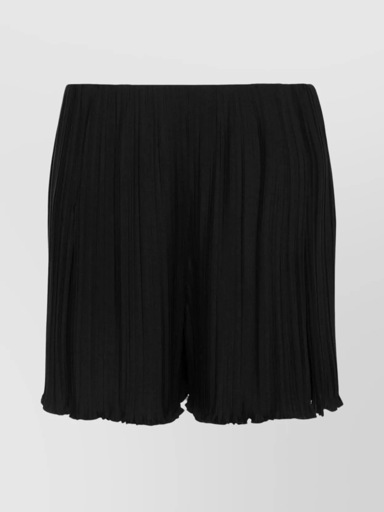 Lanvin Pleated Crepe De Chine Shorts In Black