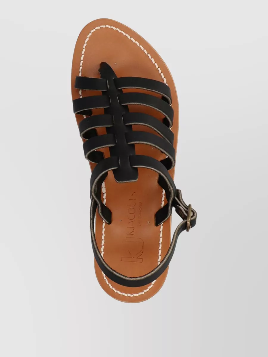 K. Jacques Leather Ankle-Strap Sandals