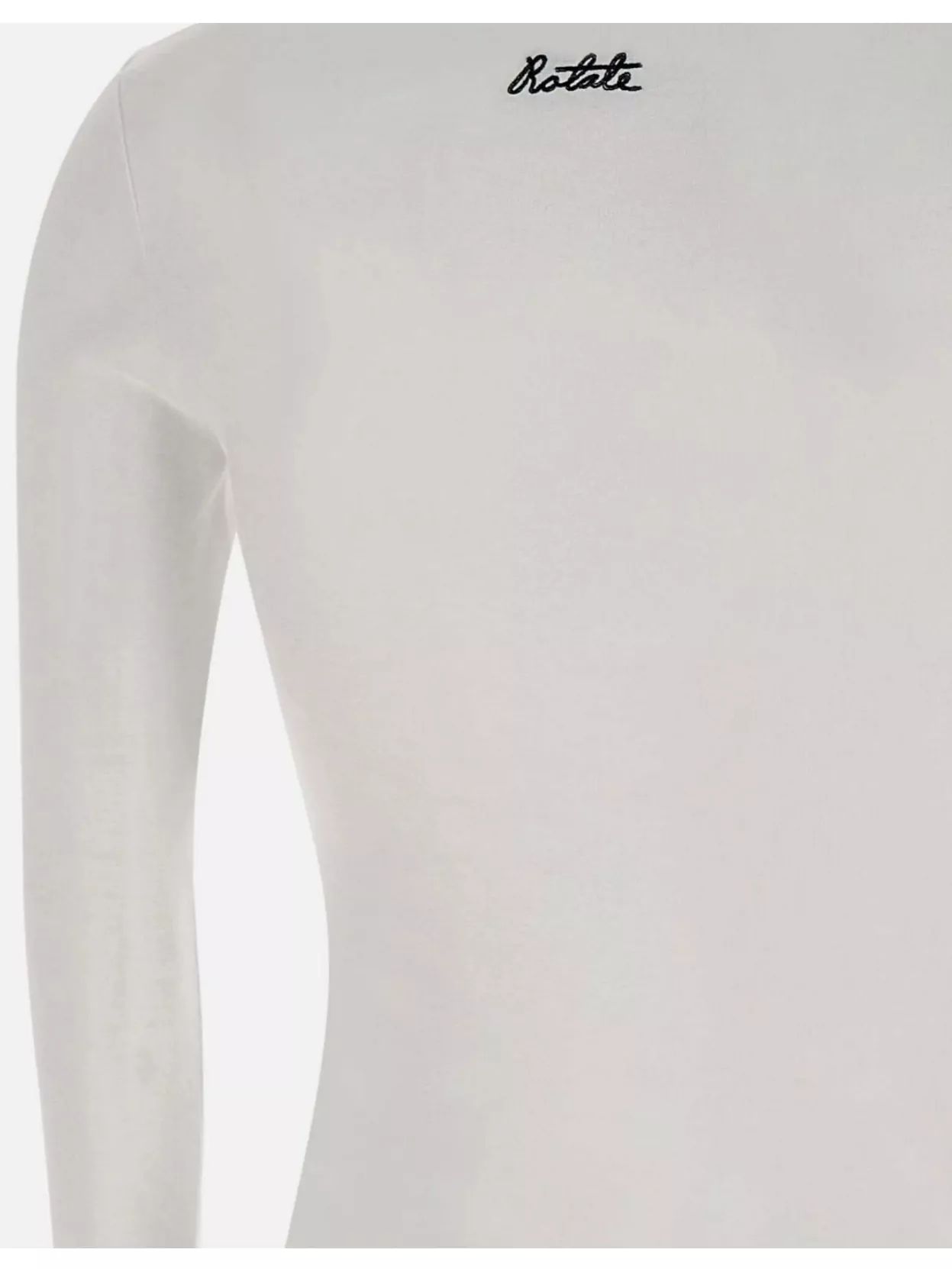 Rotate Birger Christensen Cotton Sweater With Deep V-Neckline And Gathered Detailing