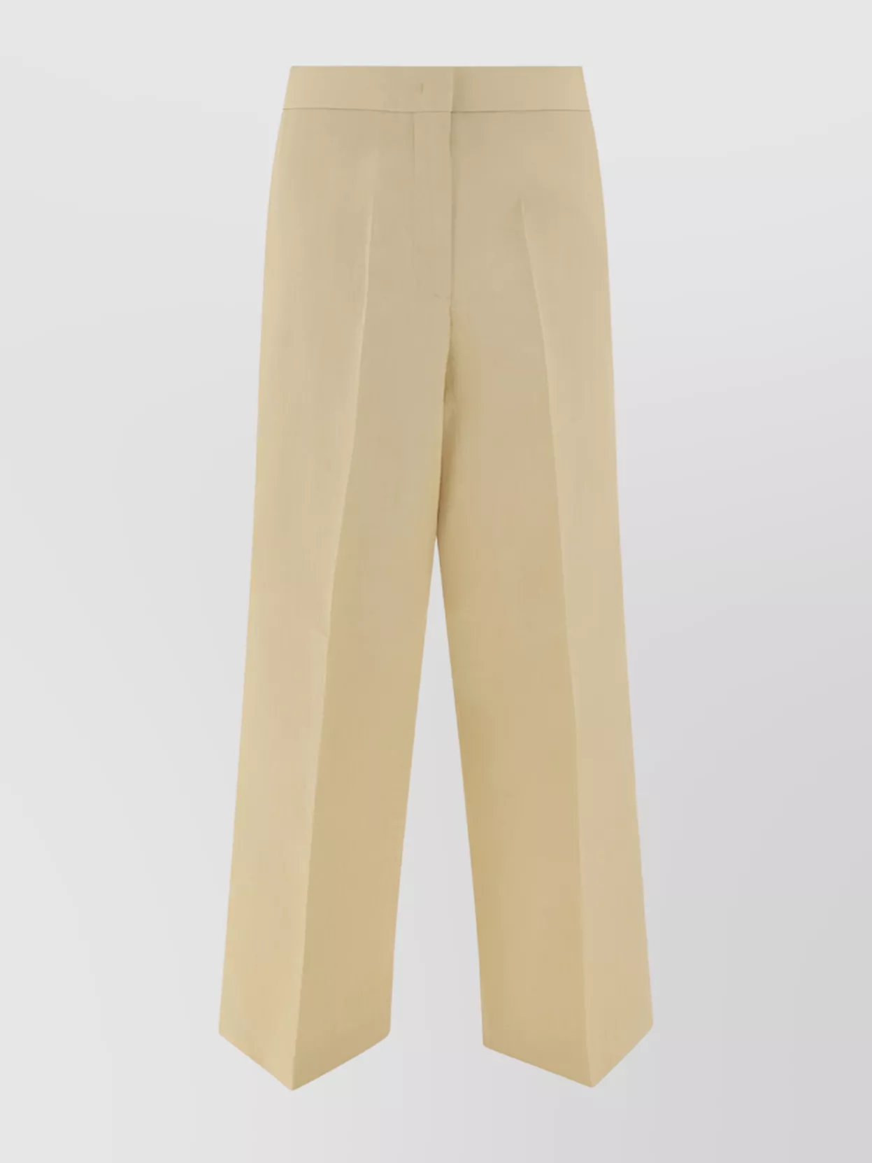 Fabiana Filippi Wide Leg Linen Trousers With Monochrome Pattern In Neutral