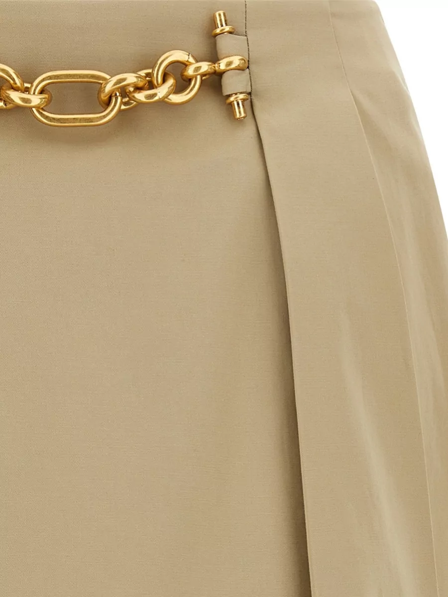 Balmain Chain Detail Pleated Midi Skirt Design