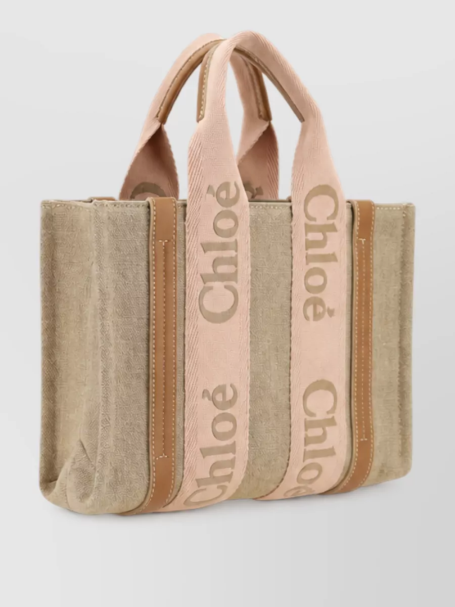 Chloé Woody Linen Tote Bag