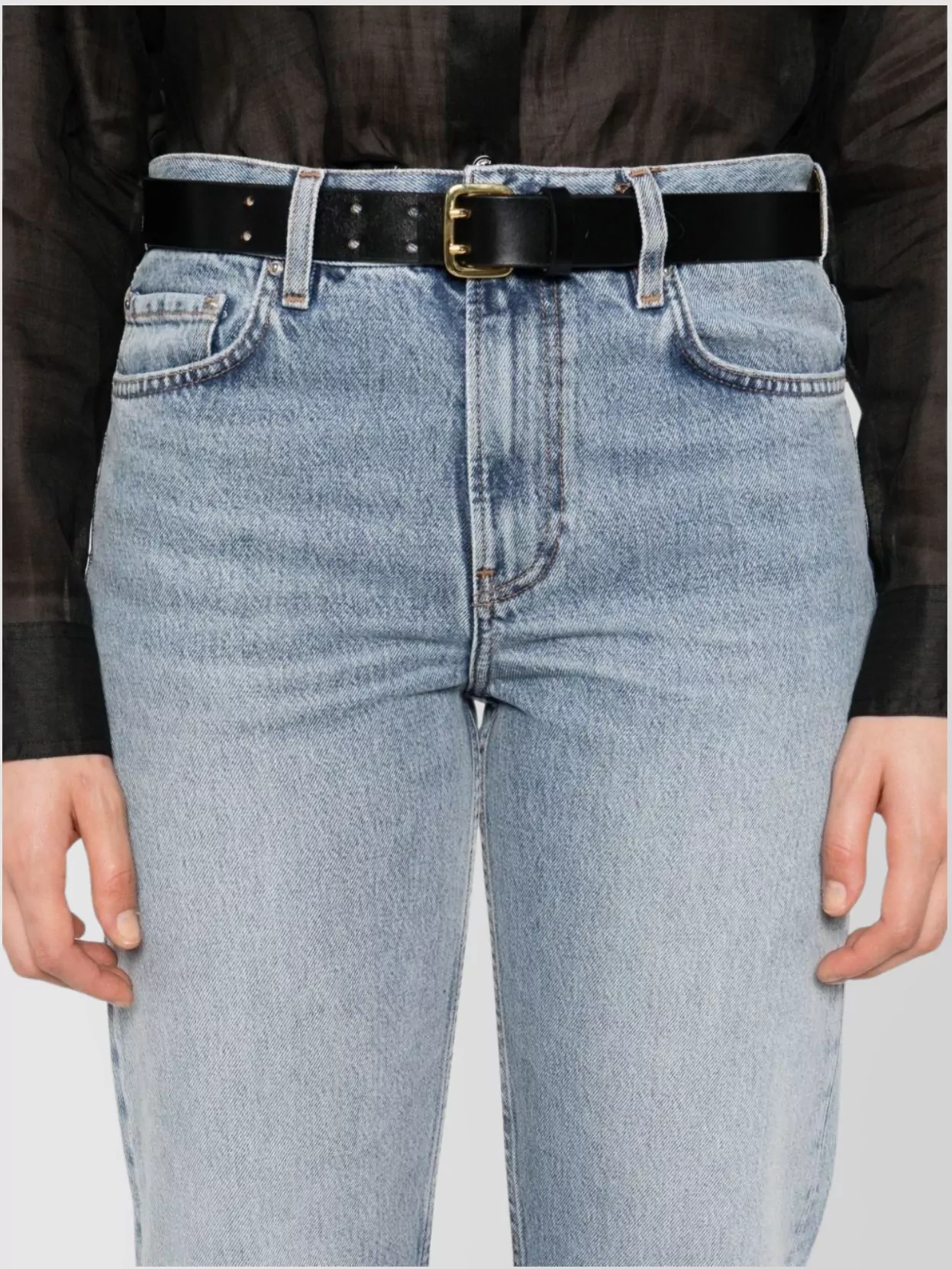 Totême Straight Leg Denim Trousers With Belt Loops