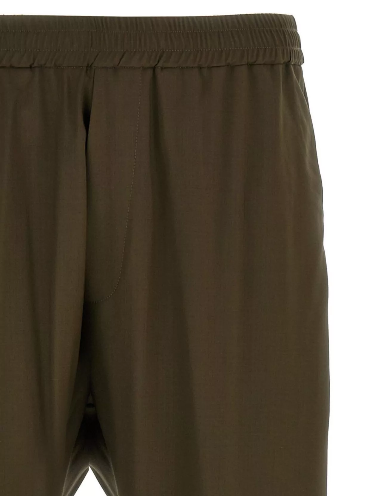 Barena Straight Leg Elastic Waistband Pants With Back Pockets