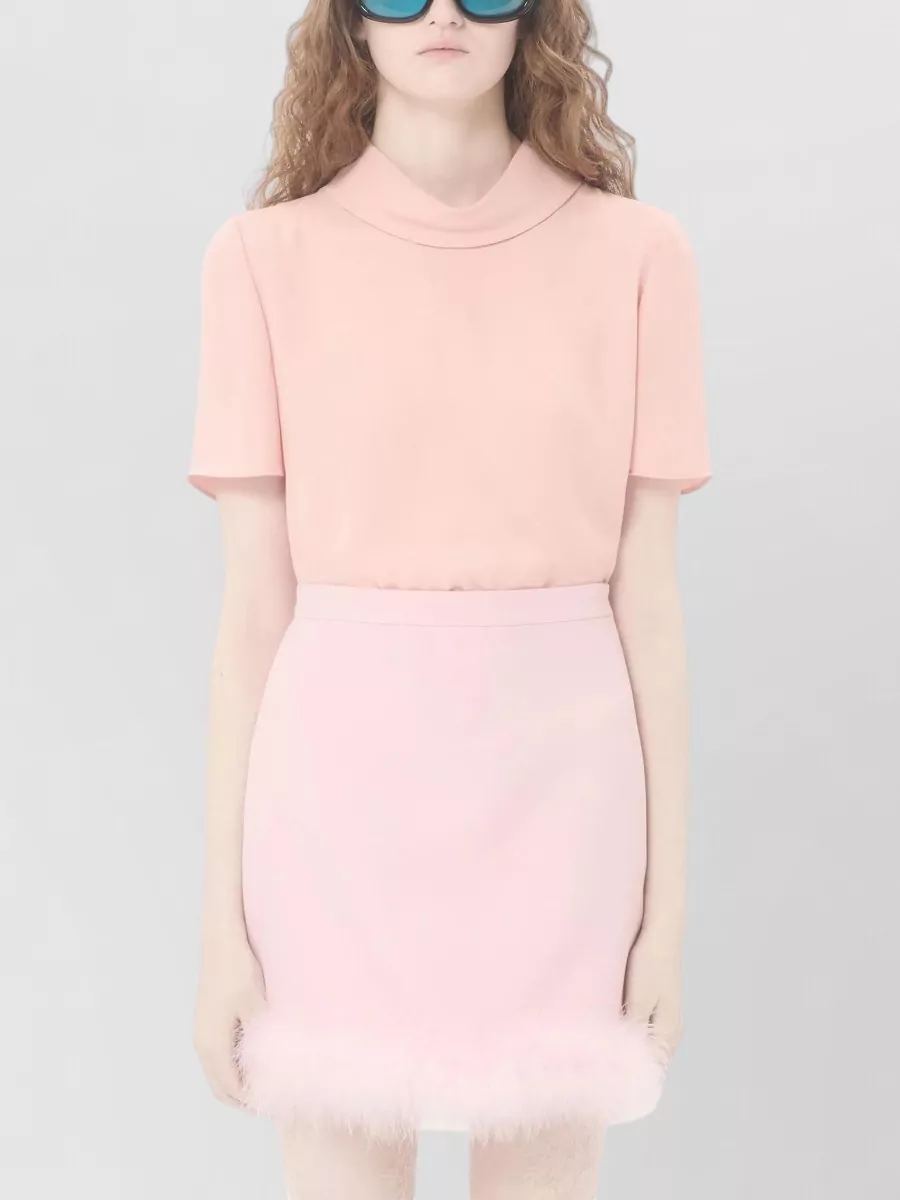 Valentino Short Sleeve Mock Neck Womens Top