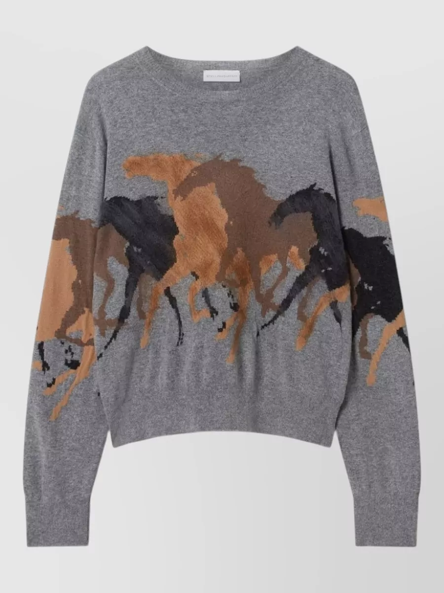 Stella Mccartney virgin wool ribbed round neck jumper