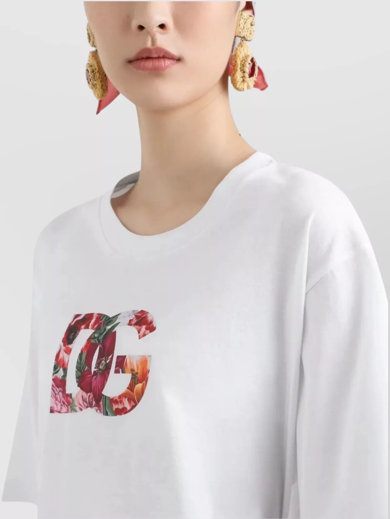 Dolce & Gabbana Short Sleeve Floral Logo T-shirt In Multi