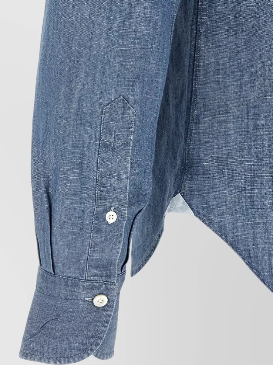 Finamore Cotton Linen Long-Sleeve Shirt