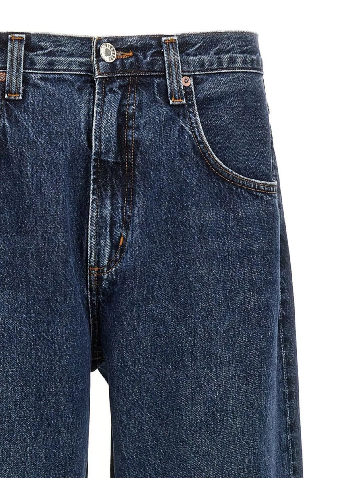 Agolde Stitched Belt Loops Five-Pocket Denim