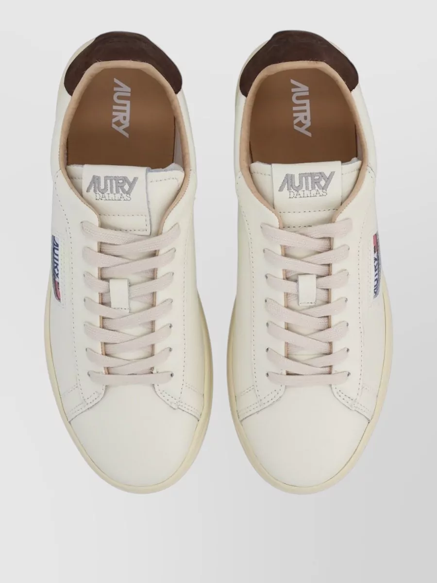 Autry Sneakers Round Toe Flat Sole Contrast Heel