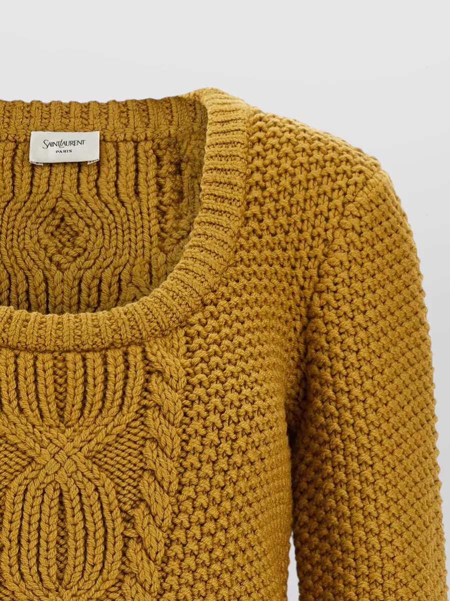 Saint Laurent Fine-Knit 3/4-Sleeve Jumper
