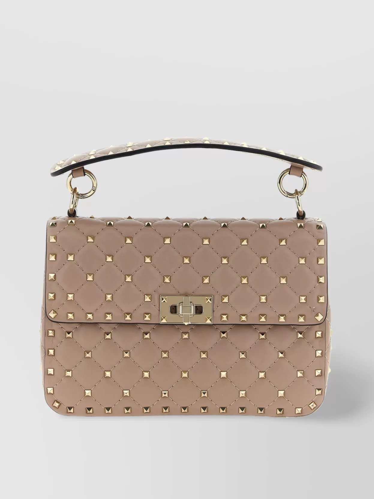 Valentino Quilted Studs Top Handle Chain Bag
