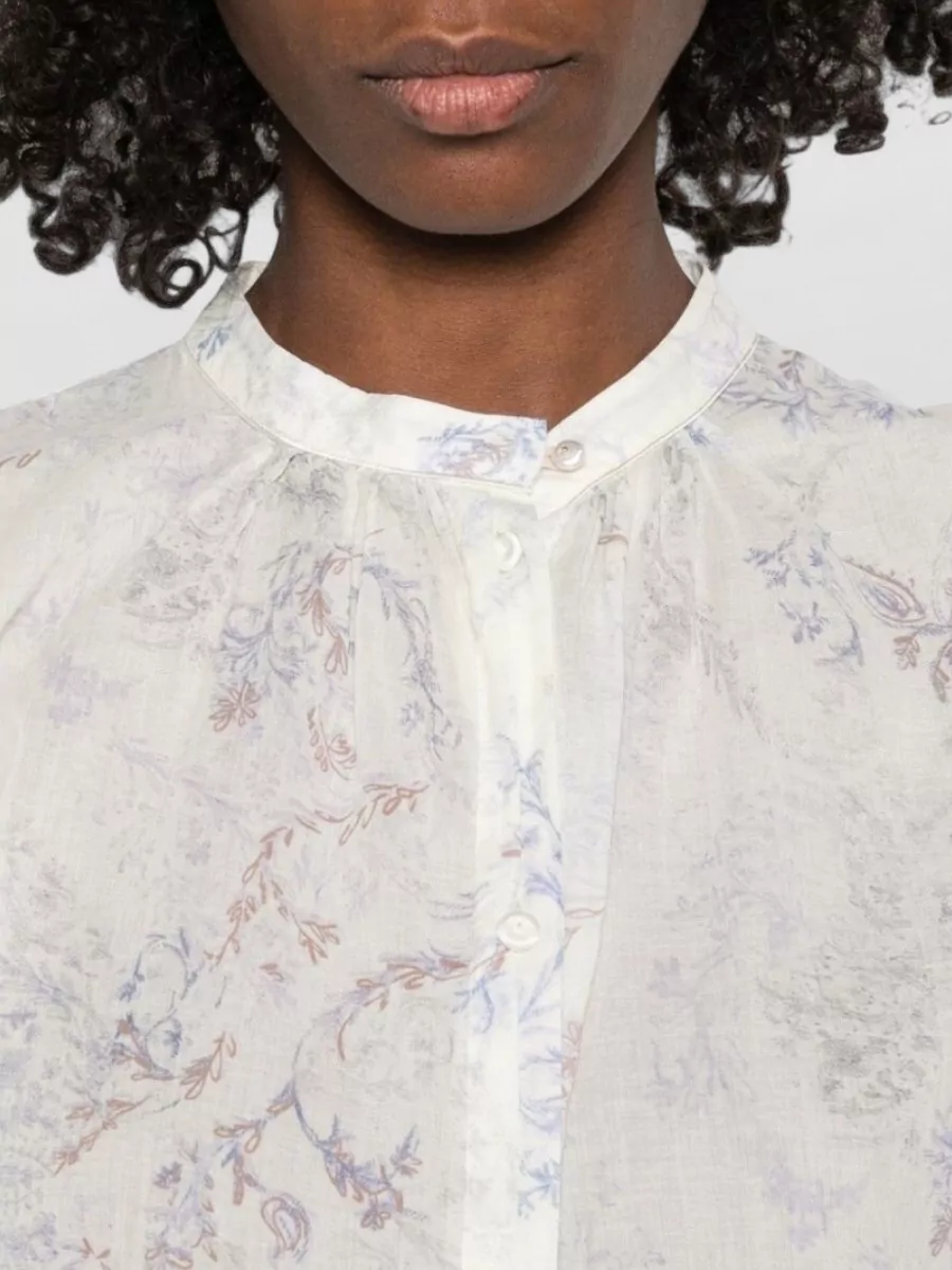 Forte Forte Cotton Shirt Subtle Print Button Cuffs