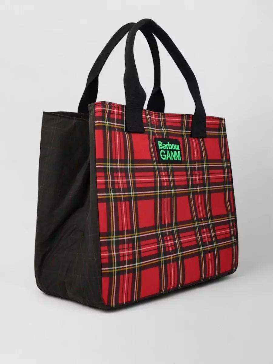 Barbour Waxed Cotton Checked Tote Bag