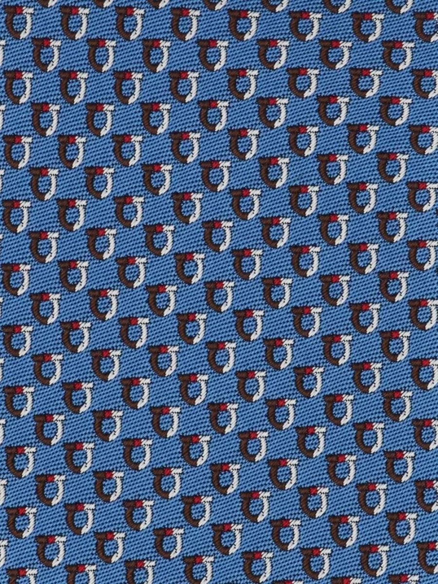 Ferragamo Regular Width Patterned Tie Barzio 7Cm